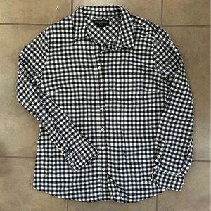 Banana Republic Black and White Plaid Woman's Blouse  Sz L